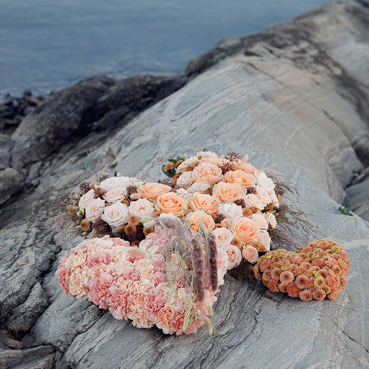 Strand, blomsterhjärta